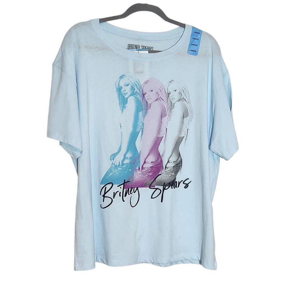 Britney Spears T-Shirt NWT Size Large Blue Short Sleeve Britney Spears Tee